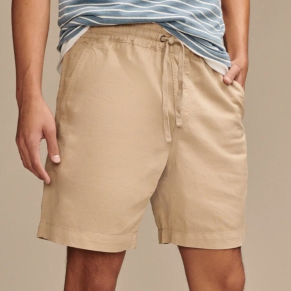 Men's Lucky Brand XL 7" Linen Blend Tan Shorts NWT